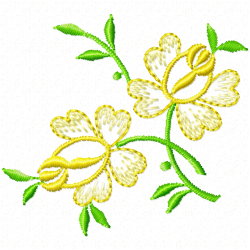 Flowers And Tree Embroidery Design 6